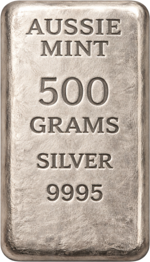 500 grams Aussiemint Silver Cast Bar 9995 Silver